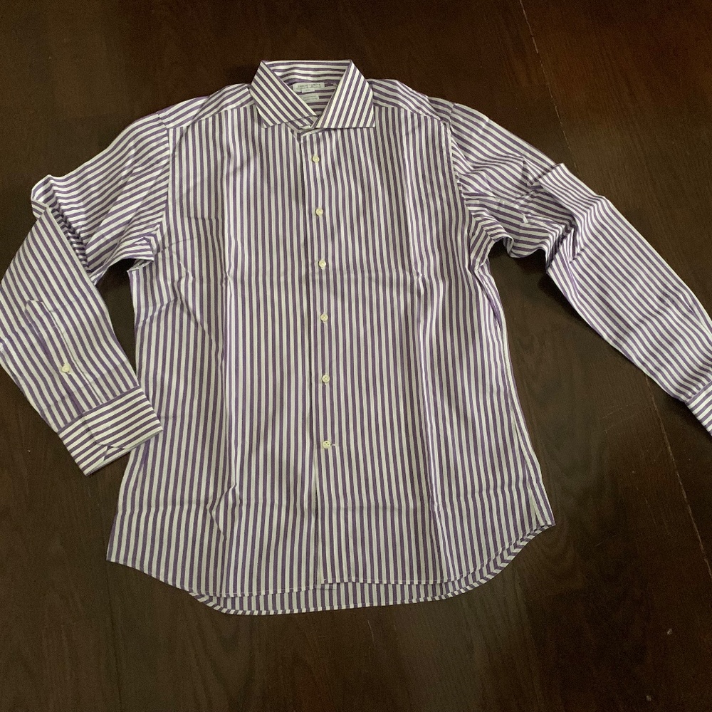 EREDI CANOVA Men's long sleeves striped dress shirt